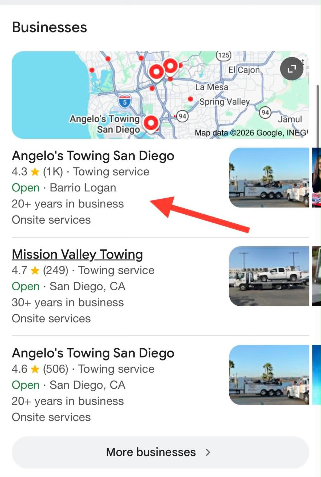 Google Maps top-three placement